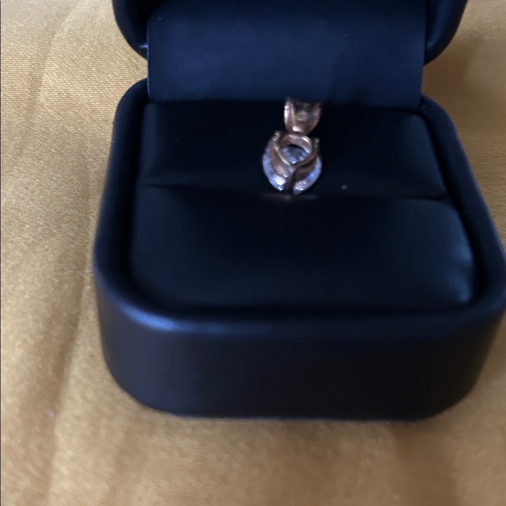 Radiant Heart-Cut Clear Stone Pendant in Gold Tone - Picture 7 of 9